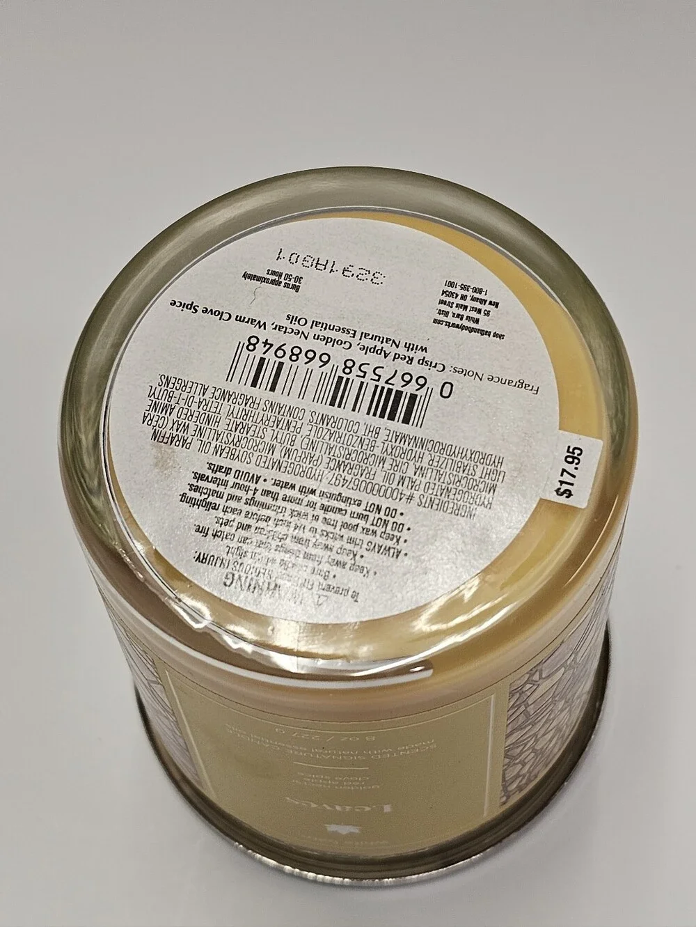 Bath & Body Works White Barn Leaves scented 8 Oz candle New